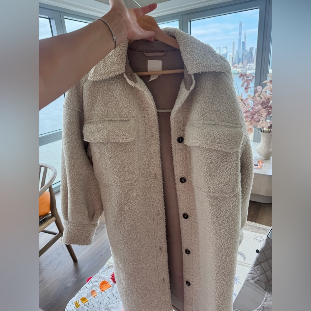 H&M Cream Sherpa Coat